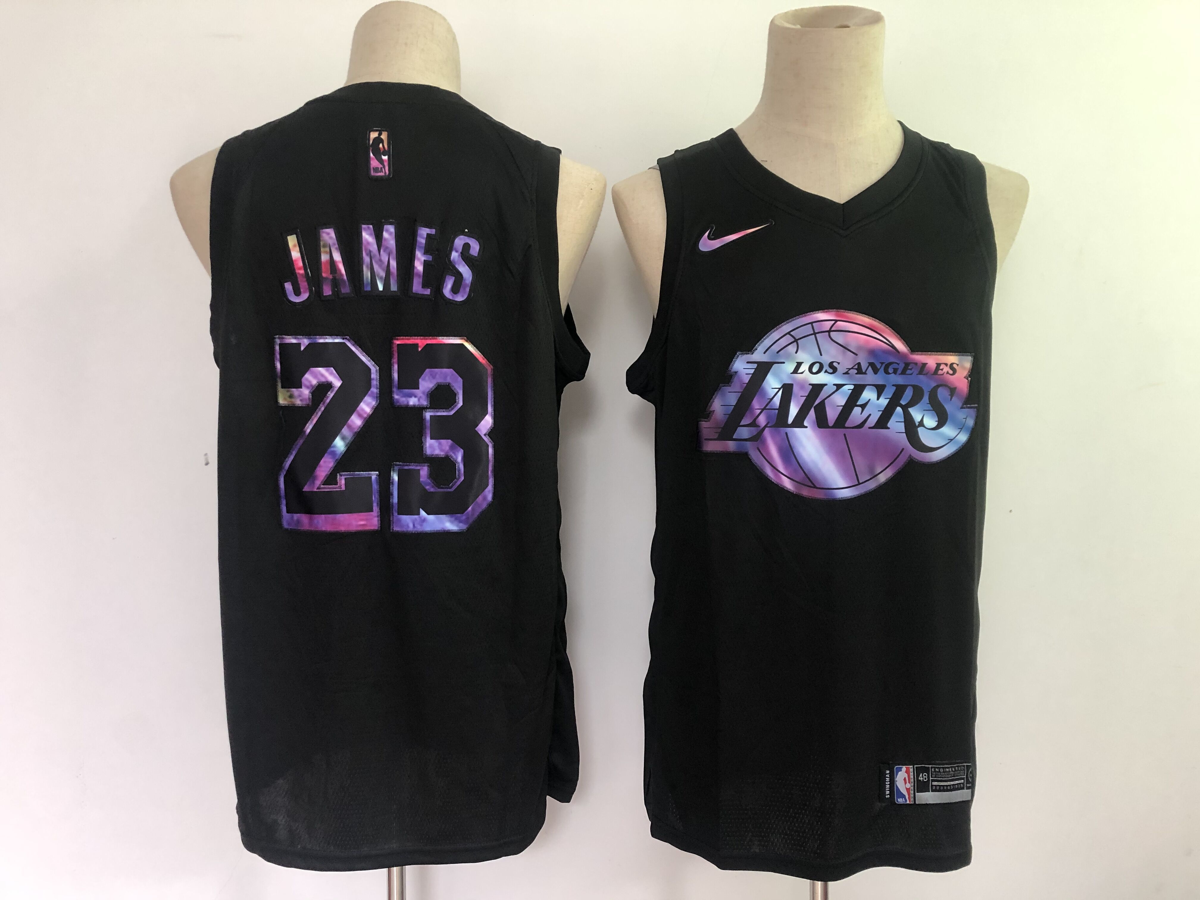 Men Los Angeles Lakers #23 James Black Nike Limited Rainbow version 2021 NBA Jerseys->los angeles lakers->NBA Jersey